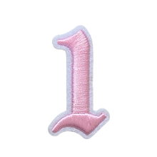 Load image into Gallery viewer, 3D Old English Roman Font Number 0 to 9 Size 2, 3 inches Pink Embroidery Patch

