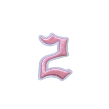 Load image into Gallery viewer, 3D Old English Roman Font Number 0 to 9 Size 2, 3 inches Pink Embroidery Patch
