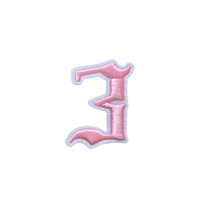 Load image into Gallery viewer, 3D Old English Roman Font Number 0 to 9 Size 2, 3 inches Pink Embroidery Patch
