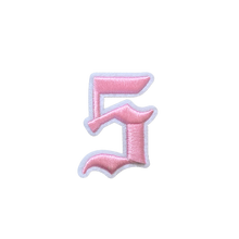 Load image into Gallery viewer, 3D Old English Roman Font Number 0 to 9 Size 2, 3 inches Pink Embroidery Patch
