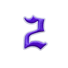 Load image into Gallery viewer, 3D Old English Roman Font Number 0 to 9 Size 2, 3 inches Purple Embroidery Patch
