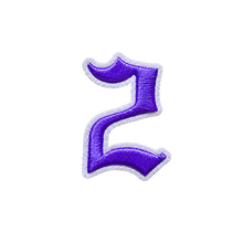 Load image into Gallery viewer, 3D Old English Roman Font Number 0 to 9 Size 2, 3 inches Purple Embroidery Patch
