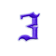 Load image into Gallery viewer, 3D Old English Roman Font Number 0 to 9 Size 2, 3 inches Purple Embroidery Patch
