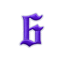 Load image into Gallery viewer, 3D Old English Roman Font Number 0 to 9 Size 2, 3 inches Purple Embroidery Patch

