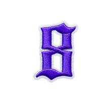 Load image into Gallery viewer, 3D Old English Roman Font Number 0 to 9 Size 2, 3 inches Purple Embroidery Patch
