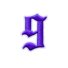 Load image into Gallery viewer, 3D Old English Roman Font Number 0 to 9 Size 2, 3 inches Purple Embroidery Patch
