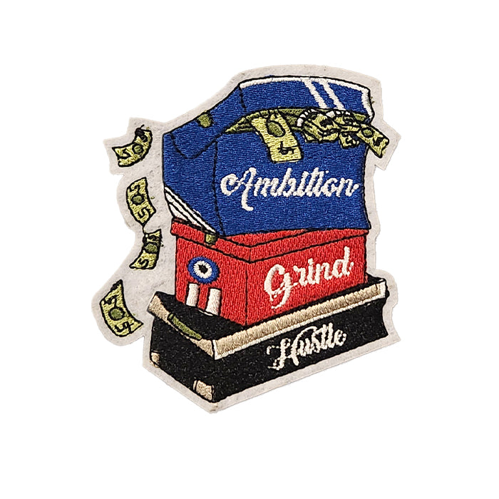 Ambition Grind Hustle Boxes Flowing Money Embroidery Patch