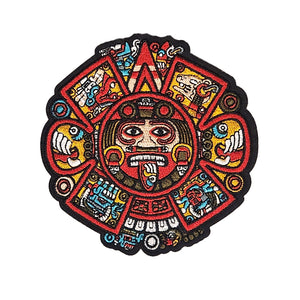 Aztec Calendar or Sun Stone Embroidery Patch
