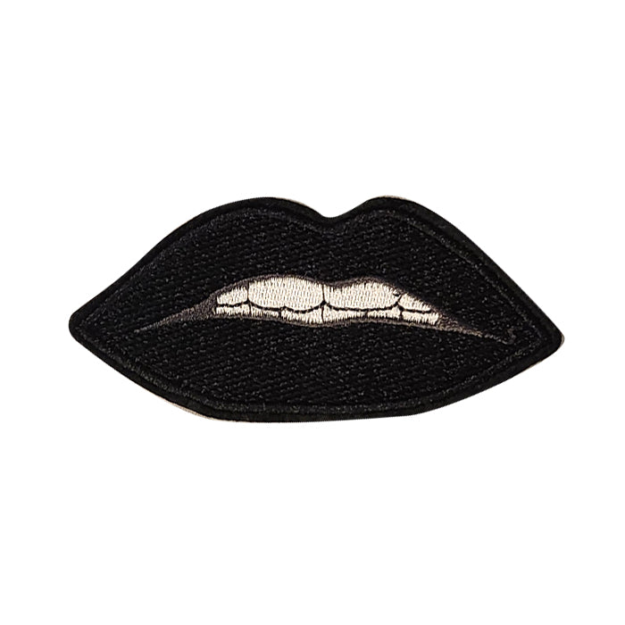 Black Lips Embroidery Patch