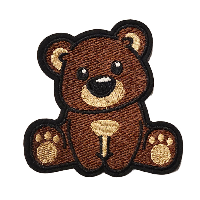 Cute Dark Brown Teddy Bear Embroidery Patch