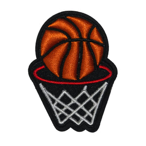 Basketball and Net Embroidery Patch