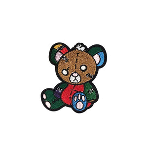 Colorful Knocked Down Patched Up Teddy Bear Embroidery Patch