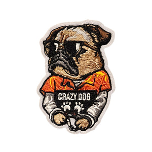 Cool Crazy Dog Embroidery Patch