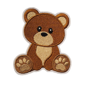 Cute Light Brown Teddy Bear Embroidery Patch