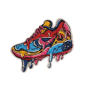 Colorful Paint Dripping Sneakers Shoe Embroidery Patch