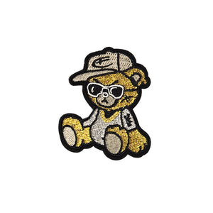 Gold Hustling Gangster Bear Embroidery Patch