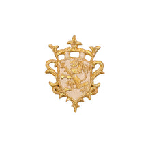 Load image into Gallery viewer, Golden Lion Inlay Crest Crown Medallion Design Embroidery Patch in Multi Colors
