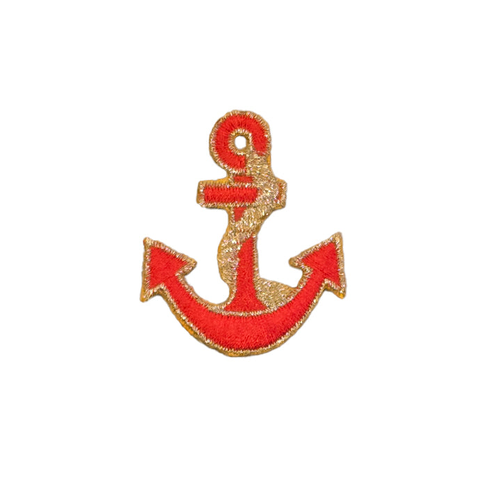 Gold Anchor Design in Multi Colors Embroidery Patch