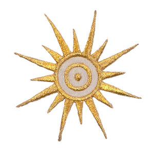 Gold Sun Design Embroidery Patch