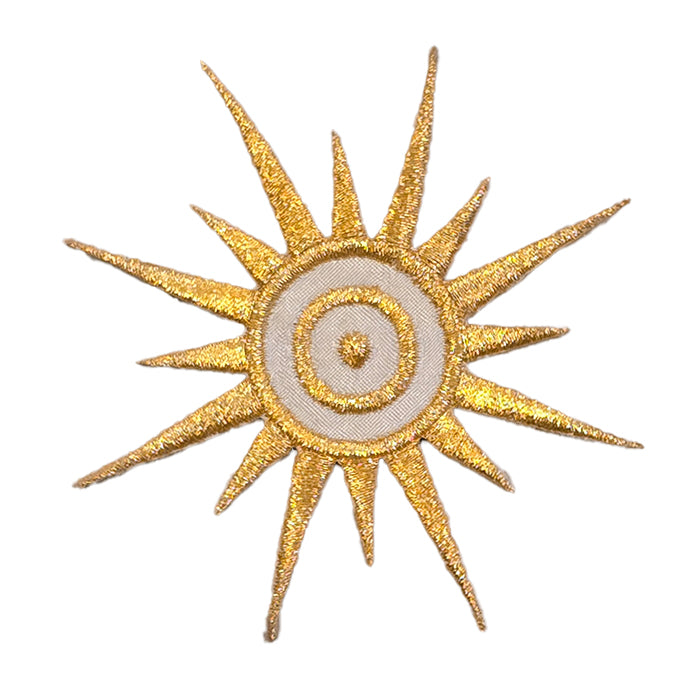 Gold Sun Design Embroidery Patch