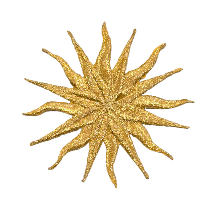 Gold Luxury Sun Design Embroidery Patch