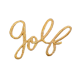 Wording Golf Design Embroidery in Multi Colors