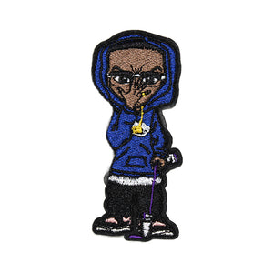 Hood & Glasses On Boy with the Dripping DLC Embroidery Patch