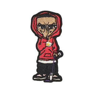Hood & Glasses On Boy with the Dripping DLC Embroidery Patch