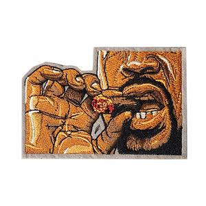Black Male Lit Cigar Joint Embroidery Patch