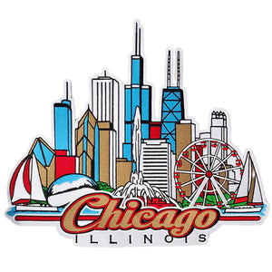 Chicago Illinois Signature View Jumbo Size Embroidery Patch