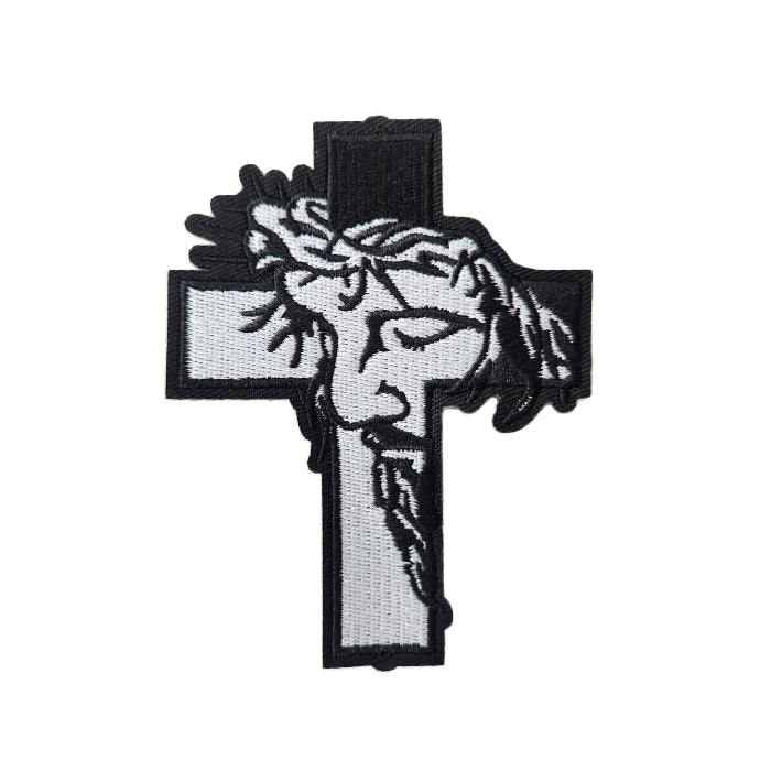 Jesus Face On Cross Chenille Patch