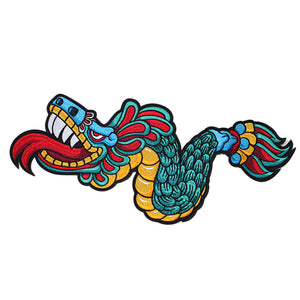 Mayan Quetzalcoatl Dragon Embroidery Patch