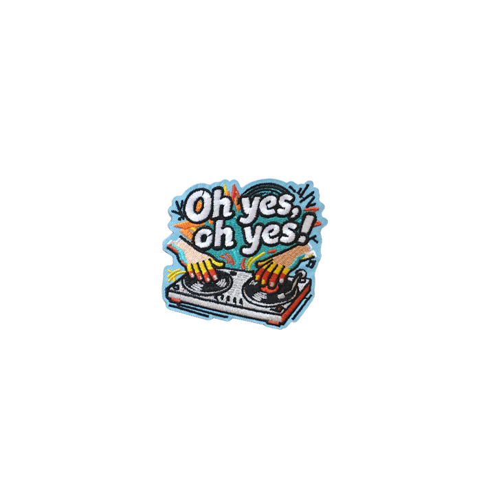 Oh Yes Oh Yes Music Turn Table Embroidery Patch – tackletwill