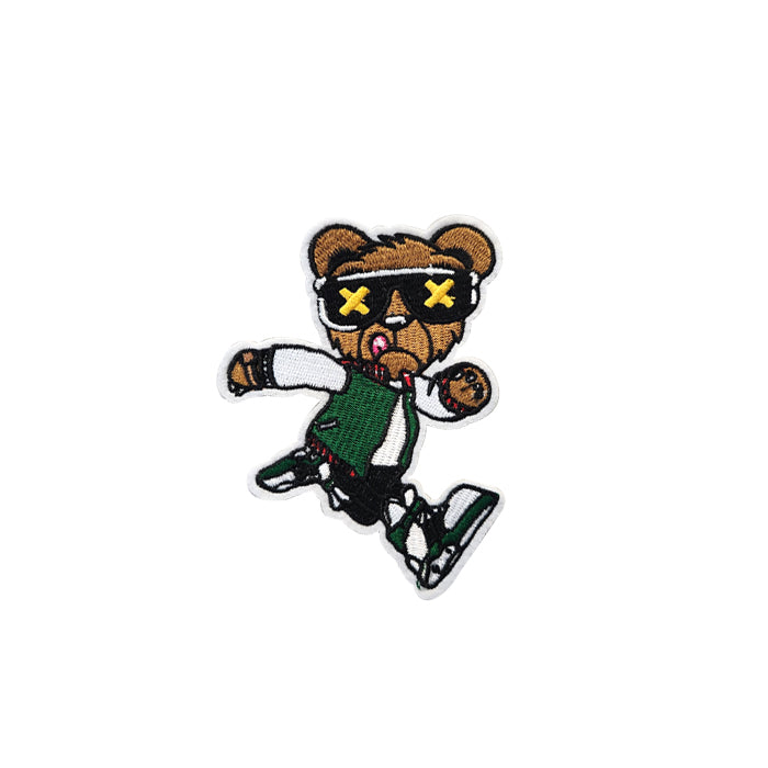 Running Hip Hop Teddy Bear Embroidery Patch
