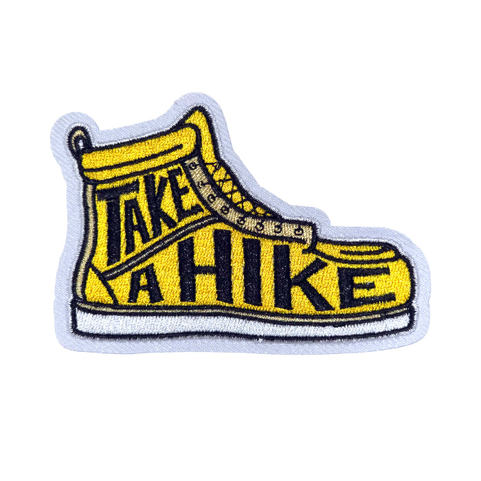 Take a Hike Yellow Shoe Embroidery Patch