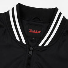 Load image into Gallery viewer, Premium Blank Varsity Bomber Jacket – Lightweight Polyester Baseball Black Jacket for Men &amp; Women
