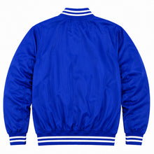 Load image into Gallery viewer, Premium Blank Varsity Bomber Jacket – Lightweight Polyester Baseball Royal Blue Jacket for Men &amp; Women

