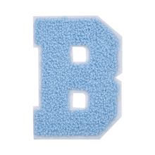 Load image into Gallery viewer, Letter Varsity Alphabets A to Z Baby Blue Chenille &amp; White Felt 2.5 Inch

