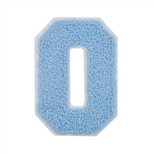 Load image into Gallery viewer, Letter Varsity Alphabets A to Z Baby Blue Chenille &amp; White Felt 2.5 Inch
