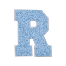 Load image into Gallery viewer, Letter Varsity Alphabets A to Z Baby Blue Chenille &amp; White Felt 2.5 Inch
