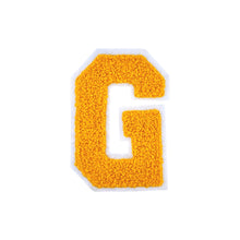 Load image into Gallery viewer, Letter Varsity Alphabets A to Z Yellow Chenille &amp; White Felt 2.5 Inch
