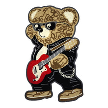 Load image into Gallery viewer, Cool Guitarist Bear Embroidery &amp; Chenille Patch
