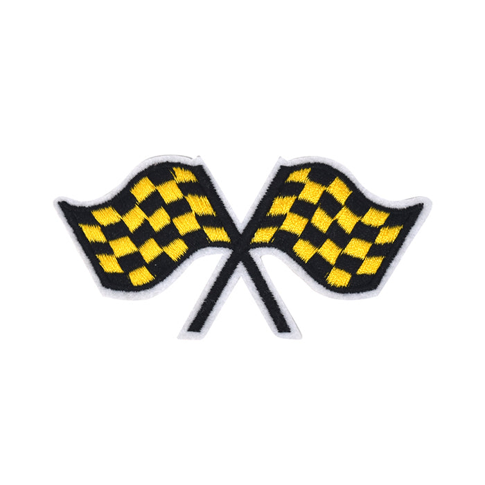 Checkered Flags in Multicolor Embroidery Patch