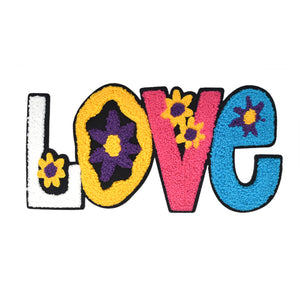 Flower Wording 'LOVE' Chenille Patch