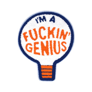 Light Bulb with Wording 'I'M A FUCKIN' GENIUS' Chenille Patch