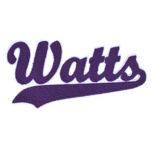 Load image into Gallery viewer, Varsity City Name Watts in Multicolor Chenille Patch
