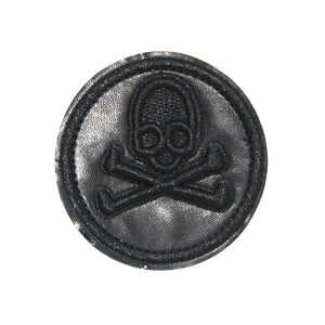 Skull Embroidery Leather Patch