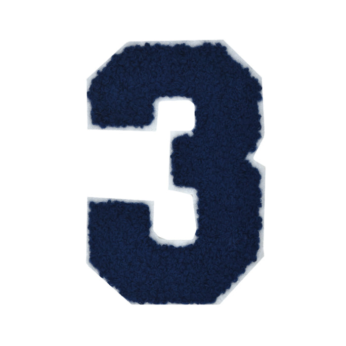 NAVY BLUE Varsity Numbers Navy Blue Chenille & White Felt