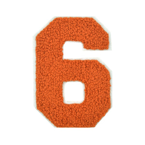 ORANGE Varsity Number 0 to 9 Size 2.5, 4, 6, and 8 Inches Orange