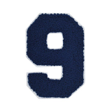 Load image into Gallery viewer, NAVY BLUE Varsity Number 0 to 9 Size 2.5, 4, 6, and 8 Inches Navy Blue
